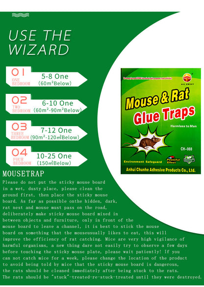 Khaha Mouse & Rat Glue Traps – Sticky Trap Boards with Bait