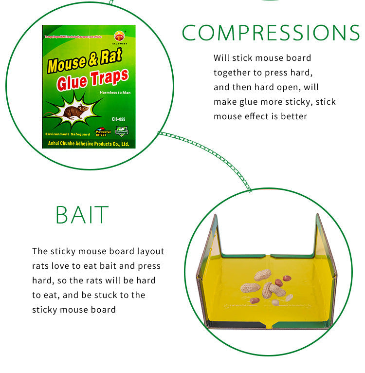 Khaha Mouse & Rat Glue Traps – Sticky Trap Boards with Bait
